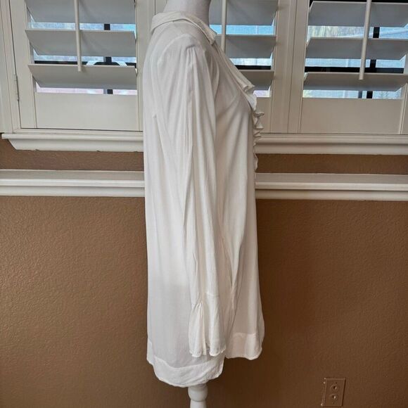 Free People Size S Ruffle Tunic Top White Renaissance Cosplay Pirate Victorian - Picture 5 of 9